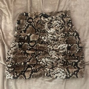 PLT Rouched Snake print skirt